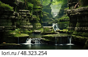 landscape walls of jericho ai generated. Стоковое AI-изображение, AI-художник Vectorwin / Фотобанк Лори