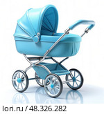 Whimsical Blue Dreamer: A Baby Strollers Voyage. Generative AI. Стоковое AI-изображение, AI-художник Roman Zavorotny / Фотобанк Лори