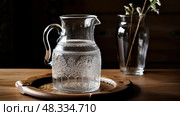 etched water pitcher ai generated. Стоковое AI-изображение, AI-художник Vectorwin / Фотобанк Лори