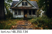 neglected vacant house ai generated. Стоковое AI-изображение, AI-художник Vectorwin / Фотобанк Лори