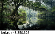 bayou swamp tree ai generated. Стоковое AI-изображение, AI-художник Vectorwin / Фотобанк Лори