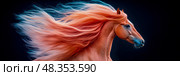 Majestic Auburn Stallion: Power and Grace Unleashed. Стоковое AI-изображение, AI-художник Данила Большаков / Фотобанк Лори