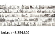 vintage black and white stamps ai generated. Стоковое AI-изображение, AI-художник Vectorwin / Фотобанк Лори