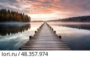 lake n wood ai generated. Стоковое AI-изображение, AI-художник Vectorwin / Фотобанк Лори