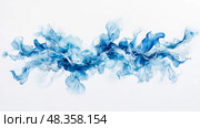 Abstract Fluidity: Azure Currents on a White Canvas, A motion concept for banner, background, website. Стоковое AI-изображение, AI-художник Данила Большаков / Фотобанк Лори