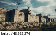 barrier fortified walls ai generated. Стоковое AI-изображение, AI-художник Vectorwin / Фотобанк Лори