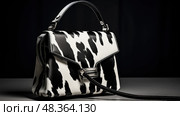 fashion black and white cowhide ai generated. Стоковое AI-изображение, AI-художник Vectorwin / Фотобанк Лори