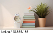 personalize book stack mockup ai generated. Стоковое AI-изображение, AI-художник Vectorwin / Фотобанк Лори