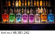 rum spirit bottles ai generated. Стоковое AI-изображение, AI-художник Vectorwin / Фотобанк Лори