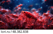 aquarium red shrimp ai generated. Стоковое AI-изображение, AI-художник Vectorwin / Фотобанк Лори