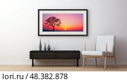 pinting picture frame on a wall ai generated. Стоковое AI-изображение, AI-художник Vectorwin / Фотобанк Лори