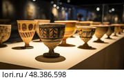 artifact ancient wine cup ai generated. Стоковое AI-изображение, AI-художник Vectorwin / Фотобанк Лори