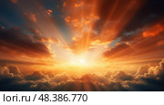 photography sun rays in clouds ai generated. Стоковое AI-изображение, AI-художник Vectorwin / Фотобанк Лори
