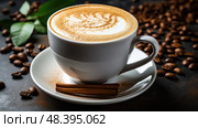 cappuccino types of coffee drinks ai generated. Стоковое AI-изображение, AI-художник Vectorwin / Фотобанк Лори