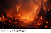 flames hell fire ai generated. Стоковое AI-изображение, AI-художник Vectorwin / Фотобанк Лори