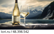 blanc white wine ai generated. Стоковое AI-изображение, AI-художник Vectorwin / Фотобанк Лори