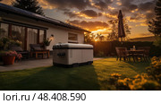 home house standby generator ai generated. Стоковое AI-изображение, AI-художник Vectorwin / Фотобанк Лори