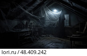 eerie inside haunted house ai generated. Стоковое AI-изображение, AI-художник Vectorwin / Фотобанк Лори