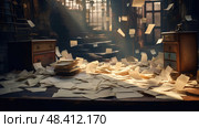 cluttered letter on table ai generated. Стоковое AI-изображение, AI-художник Vectorwin / Фотобанк Лори