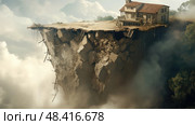 precarious house falling down ai generated. Стоковое AI-изображение, AI-художник Vectorwin / Фотобанк Лори