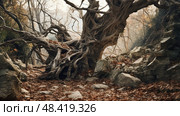 gnarled sad tree ai generated. Стоковое AI-изображение, AI-художник Vectorwin / Фотобанк Лори