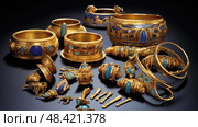 tutankhamun ancient egypt gold ai generated. Стоковое AI-изображение, AI-художник Vectorwin / Фотобанк Лори