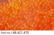 Red caviar closeup macro view. Стоковое фото, фотограф Михаил Коханчиков / Фотобанк Лори