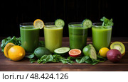 avocado greens juice ai generated. Стоковое AI-изображение, AI-художник Vectorwin / Фотобанк Лори