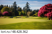 breeze golf course green ai generated. Стоковое AI-изображение, AI-художник Vectorwin / Фотобанк Лори