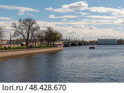 Троицкий мост через Неву со стороны Кронверкского пролива. Санкт-Петербург. Редакционное фото, фотограф Александр Щепин / Фотобанк Лори