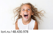 giggle person smiling white background ai generated. Стоковое AI-изображение, AI-художник Vectorwin / Фотобанк Лори