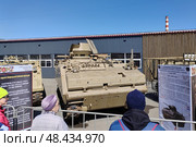 Выставка трофейной военной техники в парке ЦПКиО им. В. В. Маяковского, Екатеринбург. БТР "YPR-765". Производитель Нидерланды. Редакционное фото, фотограф Vladislav_v / Фотобанк Лори