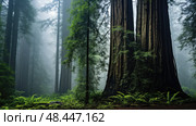 sequoia redwood trees ai generated. Стоковое AI-изображение, AI-художник Vectorwin / Фотобанк Лори