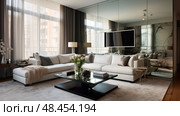 spaciousness mirrored wall ai generated. Стоковое AI-изображение, AI-художник Vectorwin / Фотобанк Лори