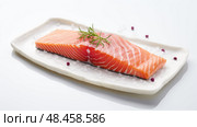 fillet raw meat on white ai generated. Стоковое AI-изображение, AI-художник Vectorwin / Фотобанк Лори