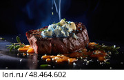 steak blue cheese crumbles ai generated. Стоковое AI-изображение, AI-художник Vectorwin / Фотобанк Лори