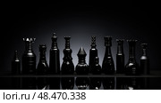 board black chess pieces ai generated. Стоковое AI-изображение, AI-художник Vectorwin / Фотобанк Лори