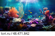 coral sea plants ai generated. Стоковое AI-изображение, AI-художник Vectorwin / Фотобанк Лори