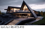 geometric cad house ai generated. Стоковое AI-изображение, AI-художник Vectorwin / Фотобанк Лори