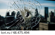 wdow bullet holes in glass ai generated. Стоковое AI-изображение, AI-художник Vectorwin / Фотобанк Лори