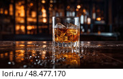 glss a glass of bourbon ai generated. Стоковое AI-изображение, AI-художник Vectorwin / Фотобанк Лори