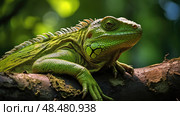 tree green basilisk ai generated. Стоковое AI-изображение, AI-художник Vectorwin / Фотобанк Лори