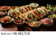 pastor latin food table ai generated. Стоковое AI-изображение, AI-художник Vectorwin / Фотобанк Лори