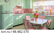 formica kitchen old ai generated. Стоковое AI-изображение, AI-художник Vectorwin / Фотобанк Лори