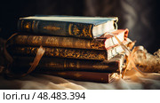 lettering a pile of books ai generated. Стоковое AI-изображение, AI-художник Vectorwin / Фотобанк Лори