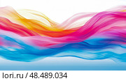 Translucent Chromatic Veil: Abstract Fluidity with Flowing Gradient for Serene Motion, Perfect as a Background. Стоковое AI-изображение, AI-художник Данила Большаков / Фотобанк Лори