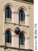 MESSINA, ITALY - NOVEMBER 06, 2018 - Decorations and golden elements of the Bell Tower of the Cathedral of Messina, Sicily. Стоковое фото, фотограф Сергей Богомяко / Фотобанк Лори