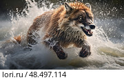 spawn salmon in water ai generated. Стоковое AI-изображение, AI-художник Vectorwin / Фотобанк Лори