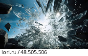 fracture glass shattering ai generated. Стоковое AI-изображение, AI-художник Vectorwin / Фотобанк Лори