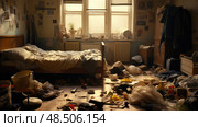 unkempt dirty house ai generated. Стоковое AI-изображение, AI-художник Vectorwin / Фотобанк Лори